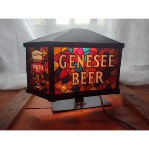 Genesee Beer stained glass style bar lamp,Vintage beer advertising